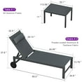 thumbnail image 4 of PURPLE LEAF 3-Piece Patio Lounge Chair Set – Outdoor Chaise Loungers with Aluminum Frame, Side Table & Wheels for Poolside, Sunbathing & Tanning, Includes Pillows，Gray, 4 of 9