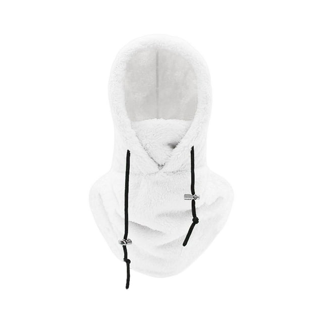QualitChoice Stay Warm And Adjustable Scarf Hat For Winter Cycling Breathability And Comfort. Very Pure white