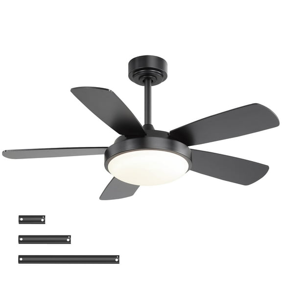 Sofucor 42'' Ceiling Fan with Lights and Remote for Bedroom Black