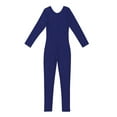 thumbnail image 4 of Jowowha Youth Big Girls' Classical Long Sleeves Full Length Gymnastics Dance Jumpsuit Unitard Leotard Navy Blue L, 4 of 5