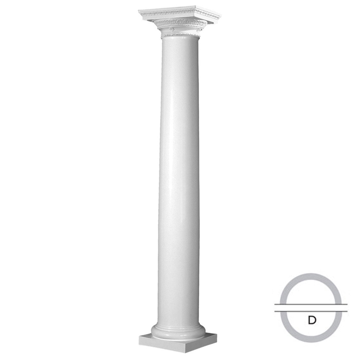 EnduraStone Round Tapered Column (FRP), Smooth PaintGrade, Roman