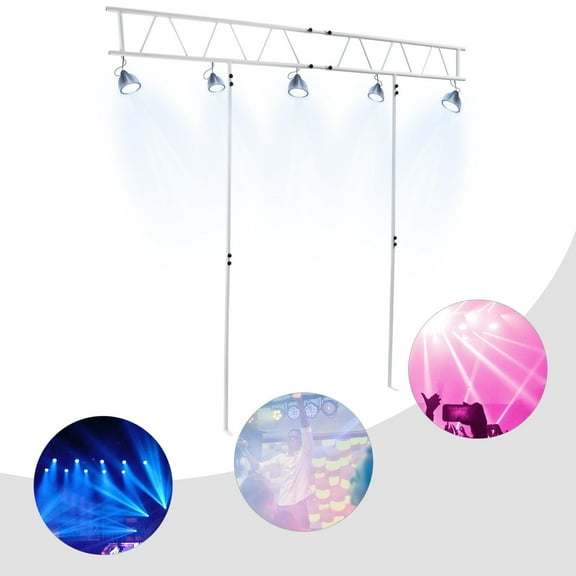 Light Truss Stand System, Trussing DJ Booth Kit 7x8ft Stage DJ Light Stand T-Bar