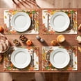 thumbnail image 4 of Sm:)e Farmhouse Turkey Maple Leaf Pumpkin Print Thanksgiving Placemats 12x18 Inch Set of 4, Fall Harvest Kitchen Dining Table Decor for Indoor Outdoor Home Party Decoration, 4 of 7