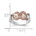 thumbnail image 3 of Sterling Silver & Rose-tone Vermeil Polished Pink CZ Heart Ring, 3 of 5