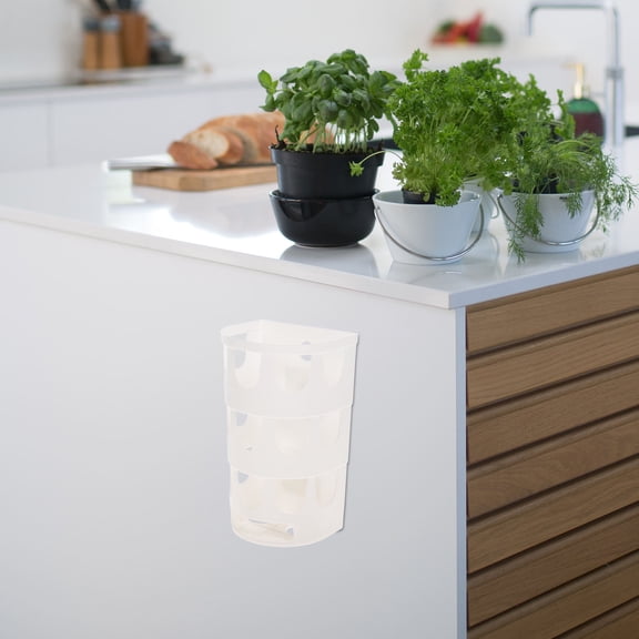 LOLIPPYY 1Pc White Plastic Bag Dispenser with Multiple Holes Bag Storage Holder for Home Use