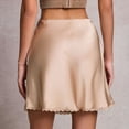thumbnail image 5 of JIAYUE Women's Skirts Satin Mini A Line Solid Color High Waist Elastic Cute Silk For Daily Wear Female Fashionable Skirt, 5 of 6