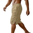 thumbnail image 7 of Eltusu Men's Cotton Shorts, Knee Length Casual Solid Color Drawstring Summer Shorts Khaki Size S, 7 of 7