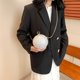 thumbnail image 3 of Tendencia de personalidad para la cena, nuevo bolso de hombro de diamantes de moda europea y americana 2025, bolso cruzado con cadena y bola para mujer, bolso redondo pequeño, 3 of 5