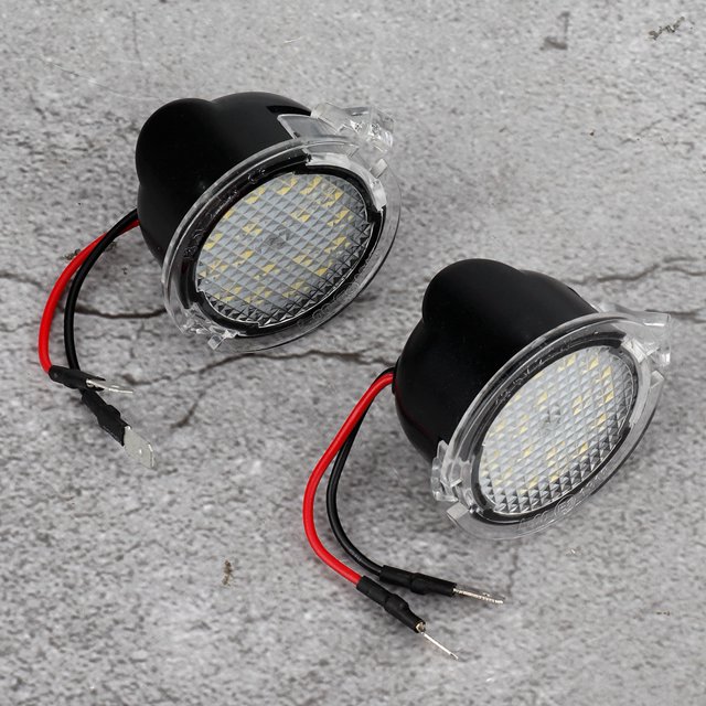 AMONIDA Side Rearview Lamp,2Pcs LED Under Side Rearview Mirror Puddle Light Lamp Fit For Ford Car Accessory, Under Side Rearview Mirror Light