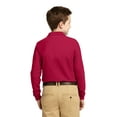 thumbnail image 2 of Port Authority Youth Long Sleeve Silk Touch Polo-XL (Red), 2 of 6