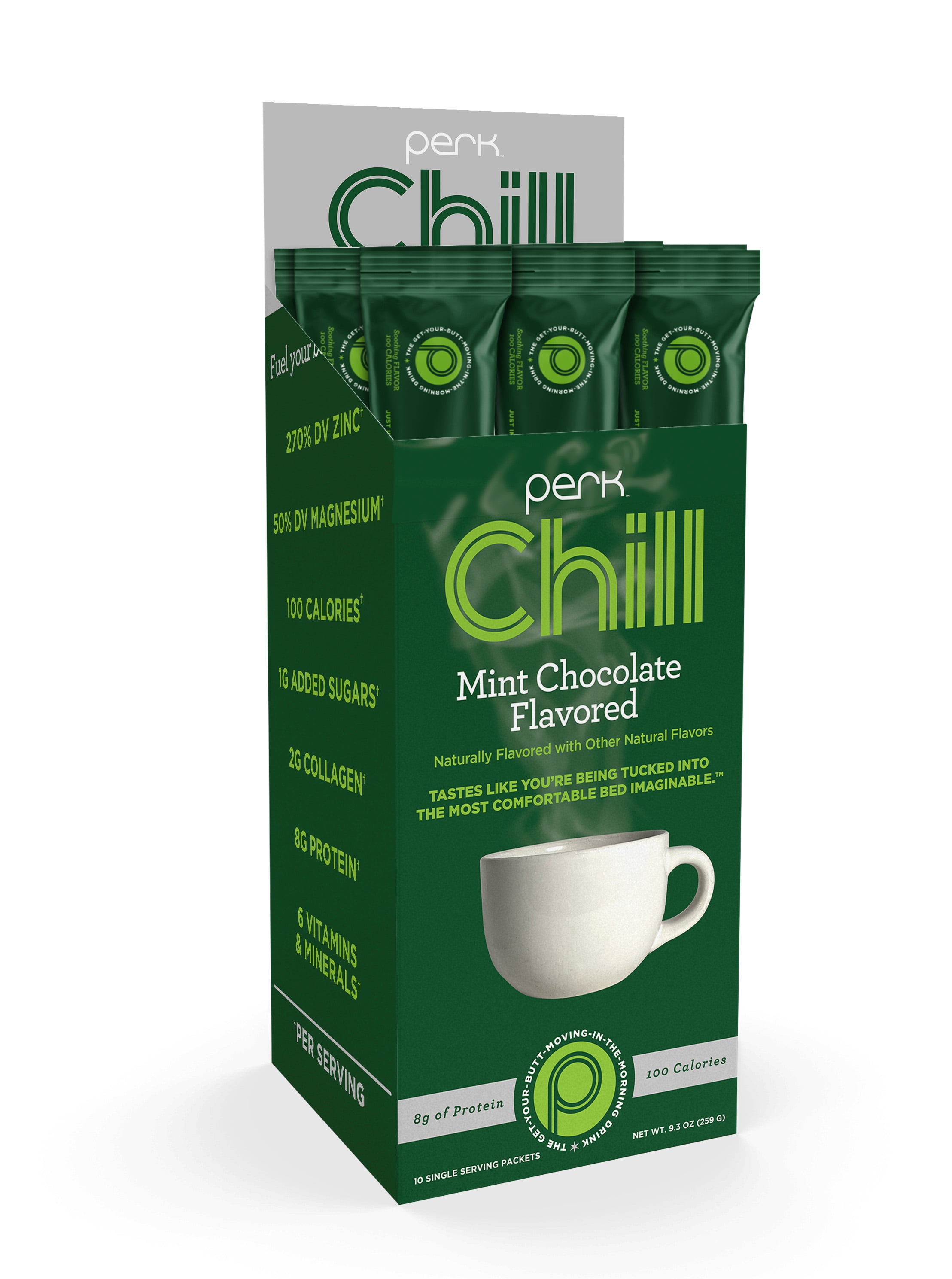 Perk Chill Drink Mix (Mint Chocolate) 10 Stick Packs – Calming