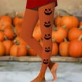 thumbnail image 4 of Gyexs Halloween Leggings for Women Plus Size High Waisted Athletic Workout Legging Soft Comfy Ankle Length Pants Halloween Pj Pants #03 Orange Size S, 4 of 4