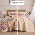 thumbnail image 3 of Regency Heights Quilt Set Twin Size, Yellow Floral Bedspread, Reversible Coverlet Set, 2-Piece Quilted Bedding Set with Shams for All Season, 3 of 11