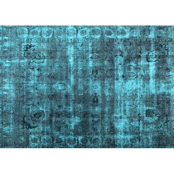Ahgly Company Indoor Rectangle Abstract Light Blue Contemporary Area Rugs, 7' x 9'