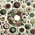 thumbnail image 2 of Ambesonne Flower Duvet Cover Set, Contemporary Roundy Floral, Twin, Eggshell Dried Rose Green, 2 of 2