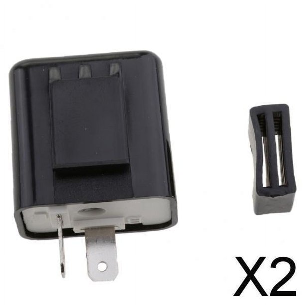 Relé Intermitente Electrónico con Indicador LED Ajustable de 2x12V Y 2 Pines para Motocicleta 2 piezas