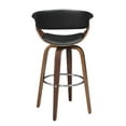 thumbnail image 5 of Zion Upholstered Swivel Bar Stool Walnut and Black, 5 of 8