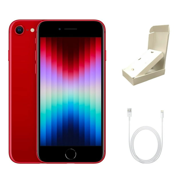Refurbished Apple iPhone SE (3rd Gen) A2595 (Fully Unlocked) 64GB Red (Grade A) w/ Gift Box