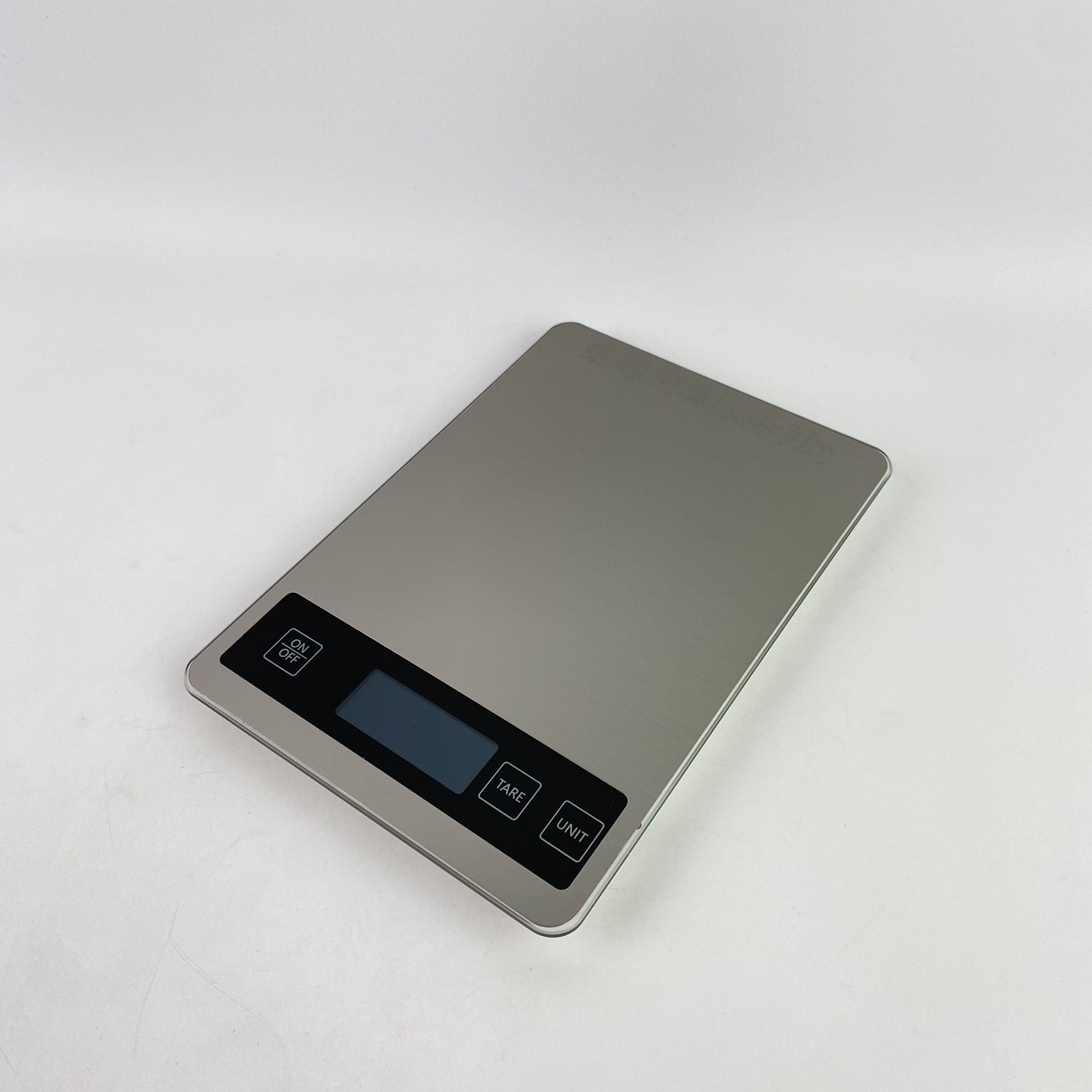 PAJALE Electronic weighing scales for kitchen use,33lb Food Scale, Digital Kitchen Scale Batteries and USB Charging,1g/0.05oz Precise Graduation (Stainless Steel)