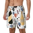 thumbnail image 2 of Daiia Wine Bottles Glasses Mens Swim Trunks Swim Shorts Quick Dry Swim Shorts with Mesh Lining Pockets-Small, 2 of 9
