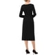 thumbnail image 3 of Vestido lápiz de longitud a la rodilla para mujer INSPIRE CHIC, de manga larga, con cinturón en la cintura, para iglesia y trabajo, vestido ajustado 2XL negro, 3 of 5