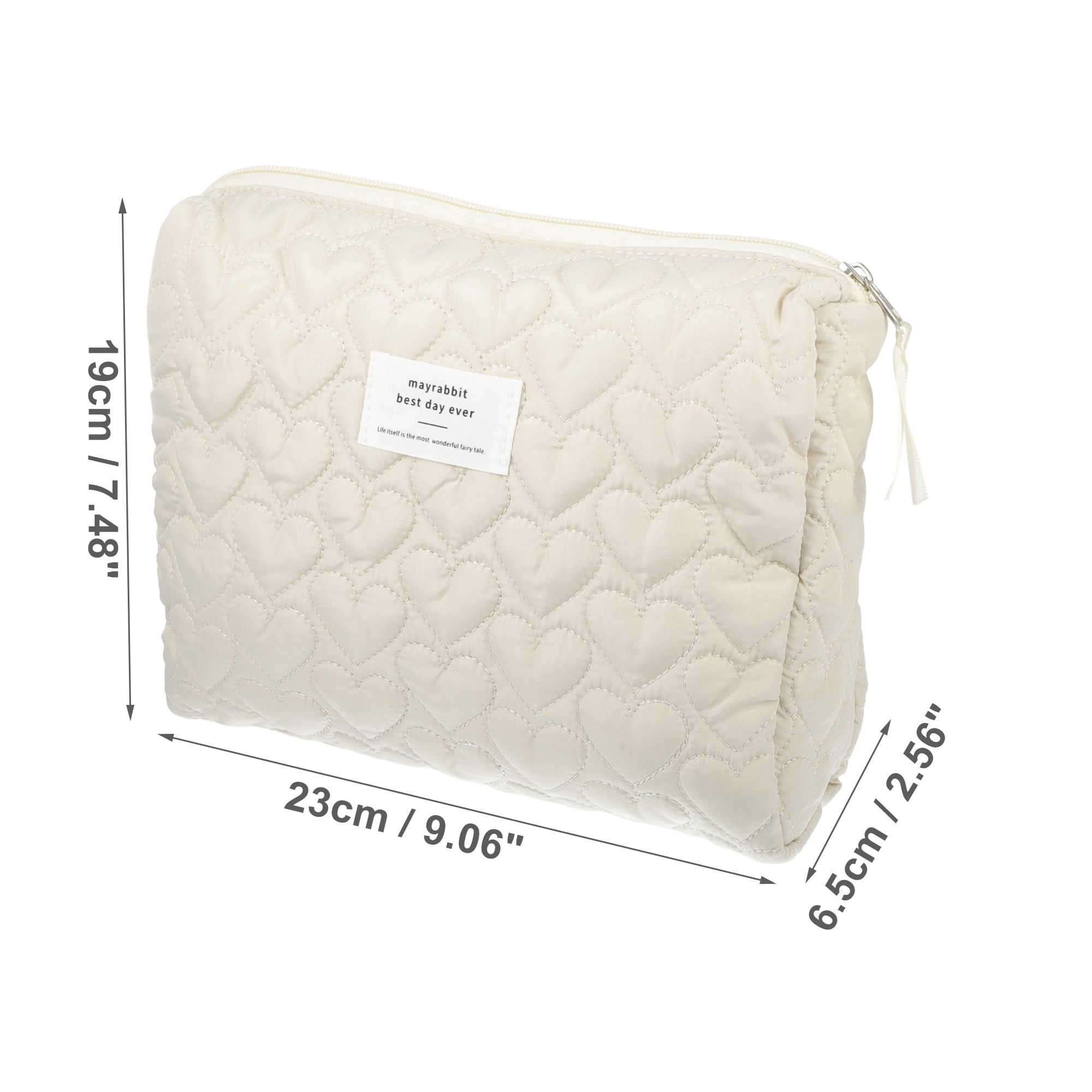 Unique Bargains 1Pc Women Portable Heart Storage Makeup Bag for Vacation Camping Khaki