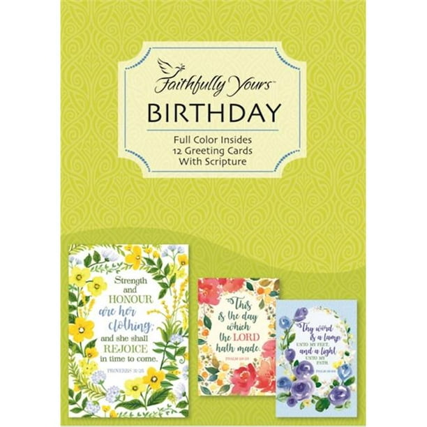 Faithfully Yours 170279 Boxed Card for Birthday Floral Scripture  Pack