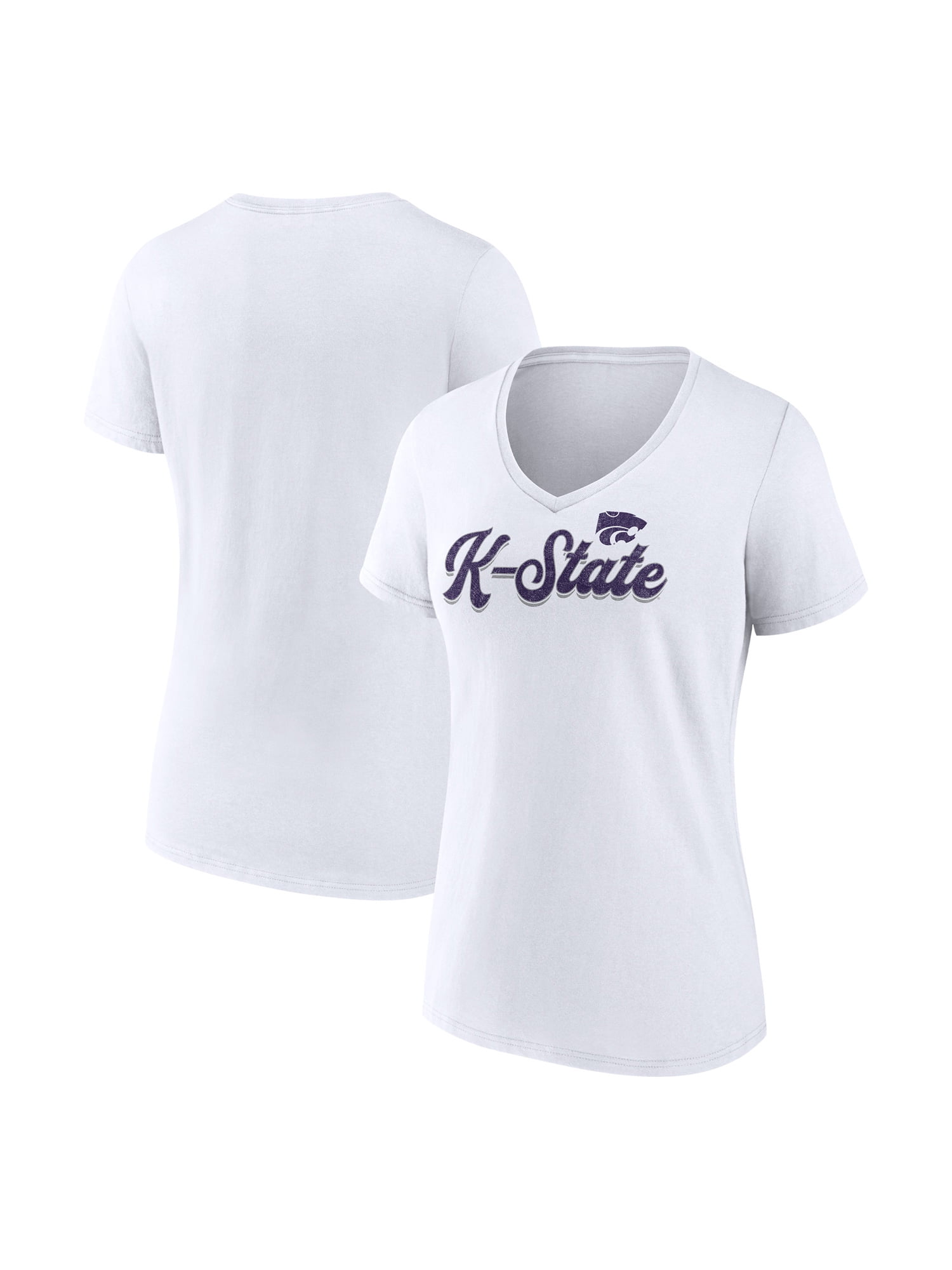 NCAA Kansas State Wildcats Women's Cotton White Short Sleeve T-Shirt