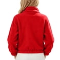 thumbnail image 5 of PiGOGI Kids Fleece Full Zip Stand Collar Jacket with Side Pockets Warm Winter Coat for Boys and Girls Casual Daily Wear Red 13-14 Years, 5 of 6