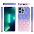 thumbnail image 6 of For Motorola Moto G Stylus 5G 2025 Fashion Flower Design Sparkle Glitter Shimmer Rhinestone Bling Floral Accents, Leather Texture TPU Cover, XPM Phone Case [Light Blue /Light Pink], 6 of 10