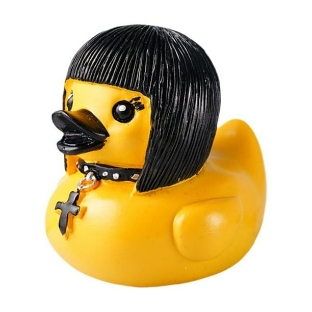 Figura de diablo punk y pato de piedra: ideal para mesa, coche, interior, salpicadero de camión o escritorio. Coleccionable y regalo.