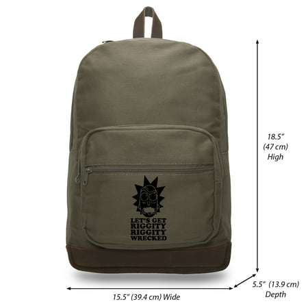 Let's Get Riggity Canvas Teardrop Backpack with Leather Bottom (Best Place To Get Backpacks)