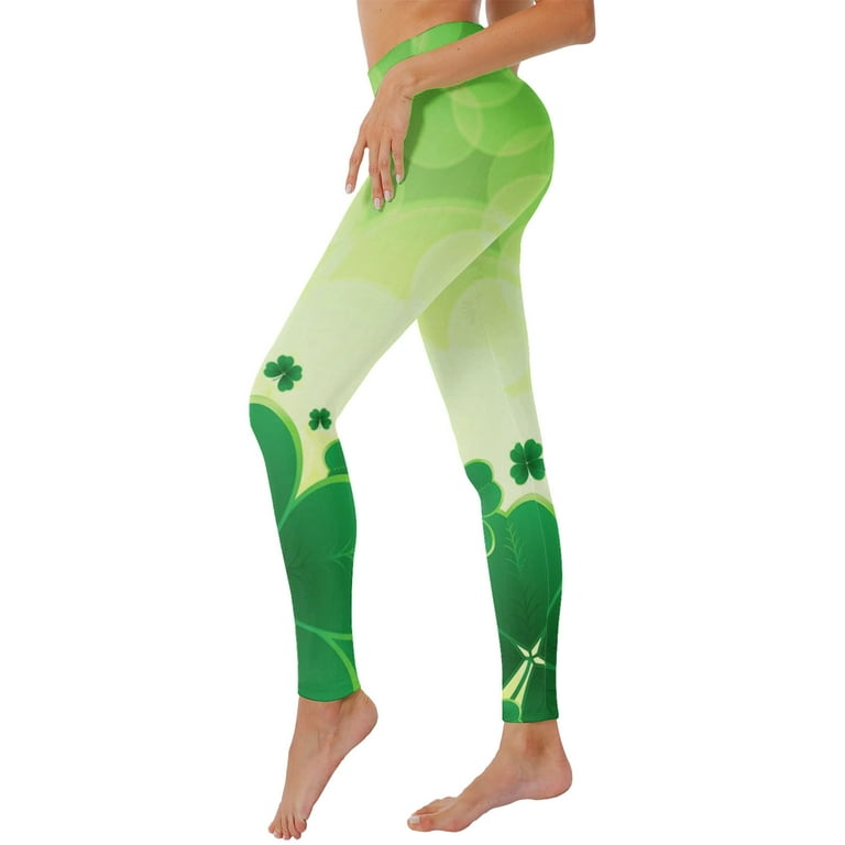 Baqcunre Women's Saint Patrick's Day Print High-Waisted Compression  Leggings,Size S-XXL,Yoga Pants Women,Crz Yoga Leggings,Women's Pants,Womens