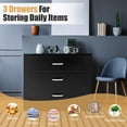 thumbnail image 5 of PAPROOS Black 3 Drawer Dresser, Chest of Drawers for Bedroom, Modern Storage Cabinet Dresser Organizer Unit with Handle for Living Room, Closet, Hallway, Nursery, 5 of 11