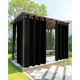 thumbnail image 5 of Outdoor Curtains for Patio Waterproof, Black Outside Curtain 2 Panel, Solid Color Window Treatment Drapes Privacy Indoor/Outdoor Curtain for Porch Gazebo Pergola Cabana 54x95 Inch, 5 of 7