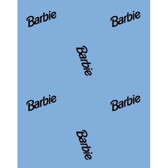 Barbie 90s Logo Removable Vinyl Wallpaper by Barbie - Denim