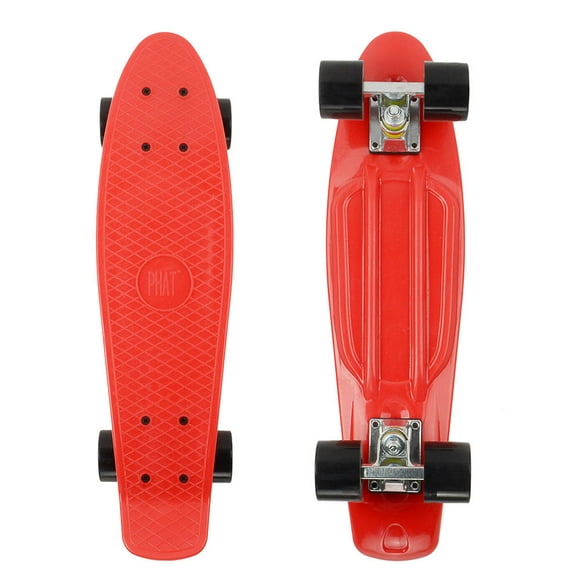 22" Plastic Retro Penny Skateboard, Cruiser Street Surfing Banana Skate Board with All-in-One Skate T-Tool
