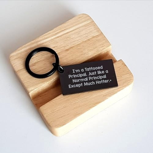 Amangny Funny Tattooed Principal Gifts - Inspirational Keychain for Birthday Presents - Unique Principal Gifts from Friends - Principal Appreciation Gifts for Teachers and Educators