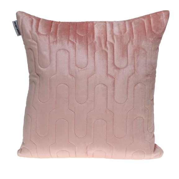Parkland Collection Basil 20x20" Geometric Quilted Fabric Throw Pillow in Pink