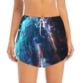 thumbnail image 4 of Lsque Crystal Pattern White Horse Printed Women's Running Shorts with Liner Pockets,Elastic Quick Dry Workout Athletic Gym Yoga Shorts,Womens High Waist Shorts-X-Large, 4 of 9