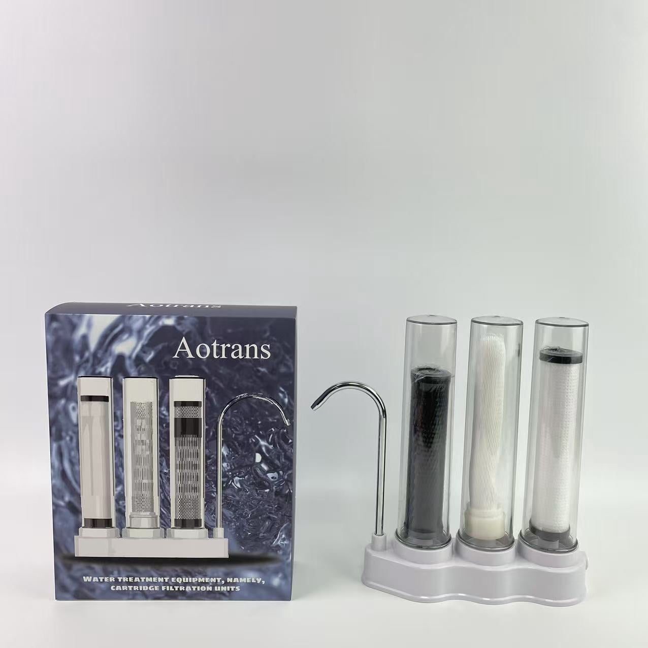 Aotrans Water treatment equipment, namely, cartridge filtration units, High Capacity Under Sink 5-Stage Reverse Osmosis Water Filter, Drinking System, Brushed Nickel Faucet