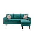 thumbnail image 2 of Ranon 70 Inch Sectional Chaise Sofa, Pillows, USB Ports, Side Pockets, Teal - Saltoro Sherpi, 2 of 5