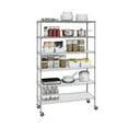 thumbnail image 6 of Seville Classics Solid Steel Wire Shelving Storage Unit Adjustable Shelves Organizer Rack, for Home, Kitchen, Office, Garage, Bedroom, Closet, Granite, 6-Tier, 48" W x 18" D x 75.5” H, 6 of 9