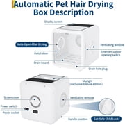 72L Automatic Pet Drying Box - 360° Efficient Grooming Blower with 5 Air Outlets - Quiet Smart Temperature Control Pet Dryer Machine with LED Display Smart Door for Multiple Pets - US Standard
