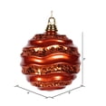 thumbnail image 2 of Vickerman 8'' Orange Candy with Glitter Wave Ball Christmas Ornament, 2 of 2