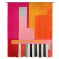 thumbnail image 2 of Pink Orange Sheer Curtains 54 Inches Long, Geometric Modern Abstract Oil Painting Light Filering Curtains, Breathable Simi Curtain Privacy Drapes for Kitchen Bathroom Nursery Small Window Treatment, 2 of 9