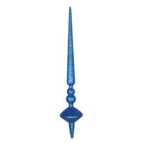 Vickerman 18" Blue Glitter Cupola Finial Ornament, Pack of 2