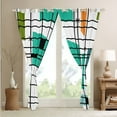 thumbnail image 4 of YST Retro Atomic Curtains & Drapes White Turqoise Black Blackout Curtains, Geometric Lines Stripes Curtains Mid Century Minimalist Bedroom Curtains, Fifties Old Fashion Window Drapes, 4 of 6