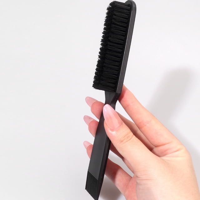 HAMPPLIES Beard Grooming Kit For Men 2Pcs Shaving Brush And Beard Comb Set Black Plastic Detangling Tool