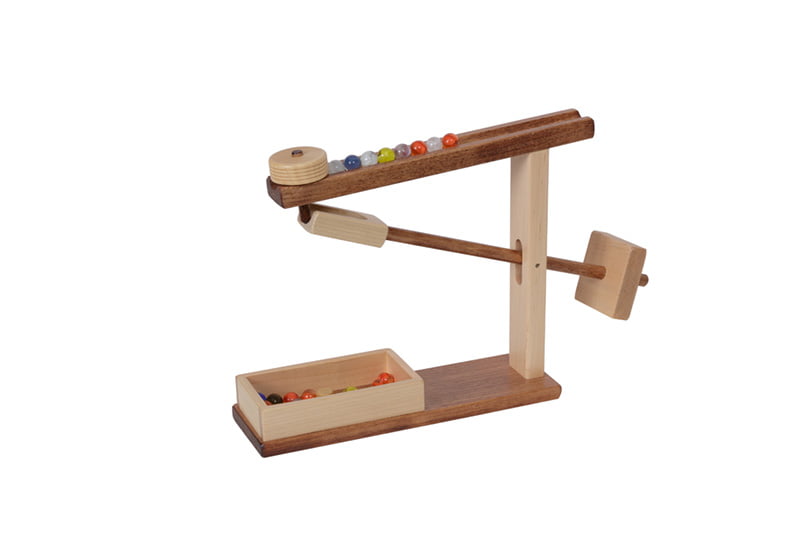 Single Marble Roller Eco-Friendly Wooden Toy Made in America Amish Handcrafted 